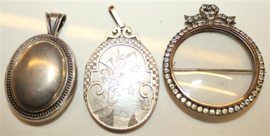 2 x silver lockets and paste set locket